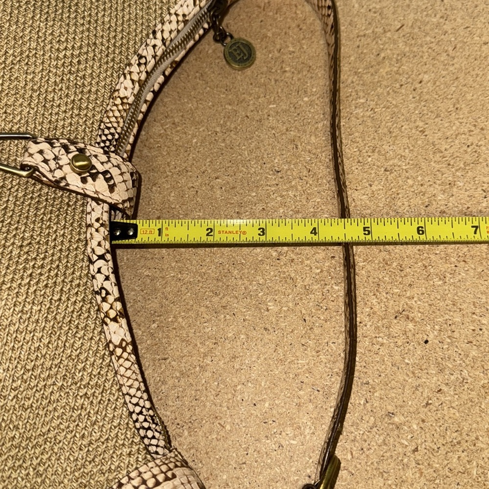 ERIC JAVITAS New York Squishee hobo bag Vintage Snake Skin Straw Bag Purse - Picture 9 of 12